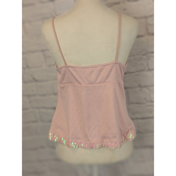 ROMWE Pink Lace Trim Tank Top - Picture 4 of 7
